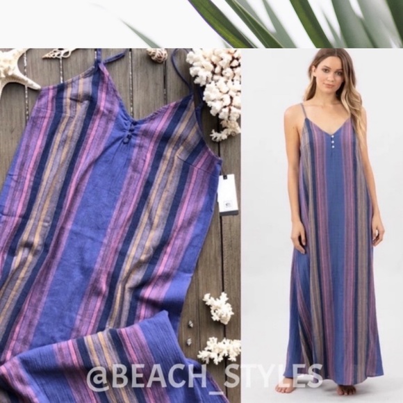 Rip Curl Dresses & Skirts - 🌴🔆RIP CURL- GOLDEN DAYS STRIPS MAXI DRESSES🔆🌴